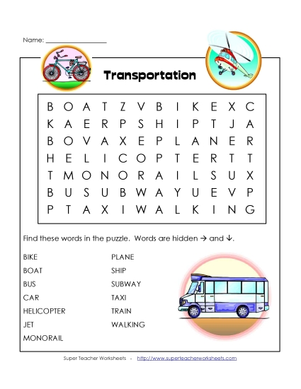 Basic (Grades K-3) - Transportation