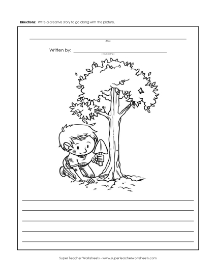 Writing Story Pictures - Tree Plant Story Pic