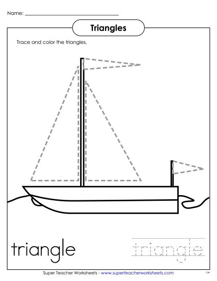 Individual Shapes - Triangles - Sailboat