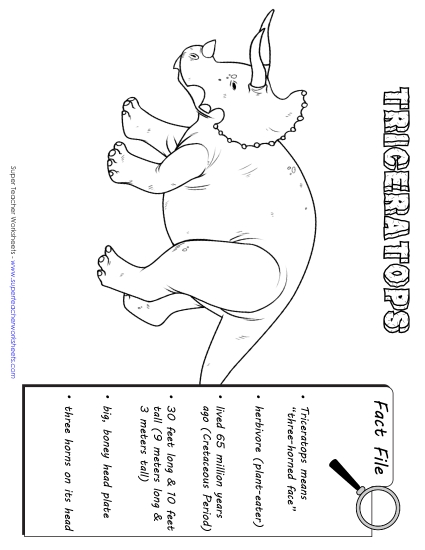 Dino Fact Files - Triceratops Fact File Dino Fact Files - Triceratops Fact File