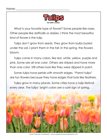 Nonfiction - Tulips Nonfiction - Tulips