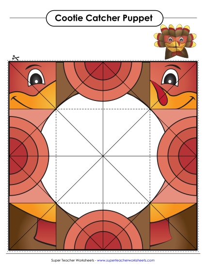 Thanksgiving Games, Puzzles, & Activities - Turkey Cootie Catcher