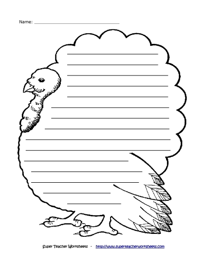 Thanksgiving Games, Puzzles, & Activities - Turkey Paper with Lines Thanksgiving Games, Puzzles, & Activities - Turkey Paper with Lines