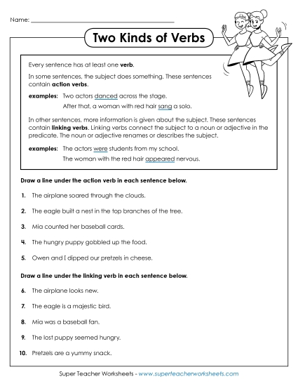 Linking Verbs - Two Kinds of Verbs  (Basic)