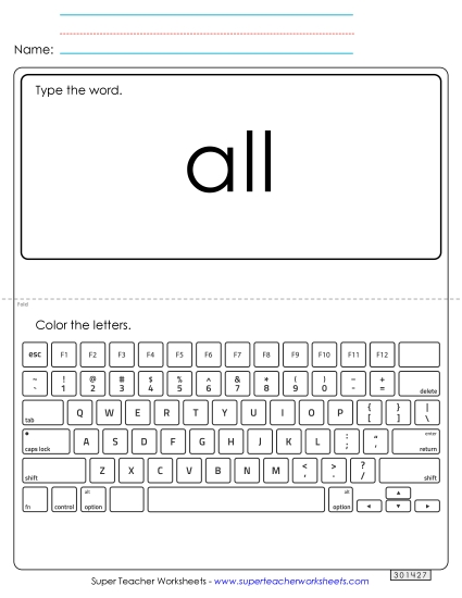 Type the Word: All Type the Word: All