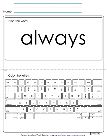 Type the Word: Always Type the Word: Always