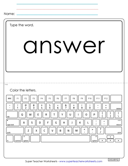 Type the Word: Answer Type the Word: Answer