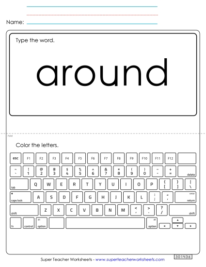Type the Word: Around Type the Word: Around