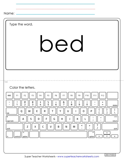 Type the Word: Bed