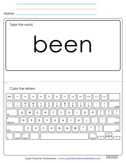 Type the Word: Been Type the Word: Been