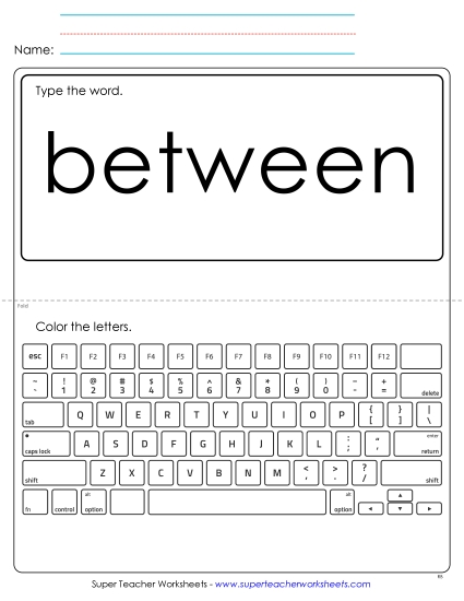 Type the Word: Between Type the Word: Between