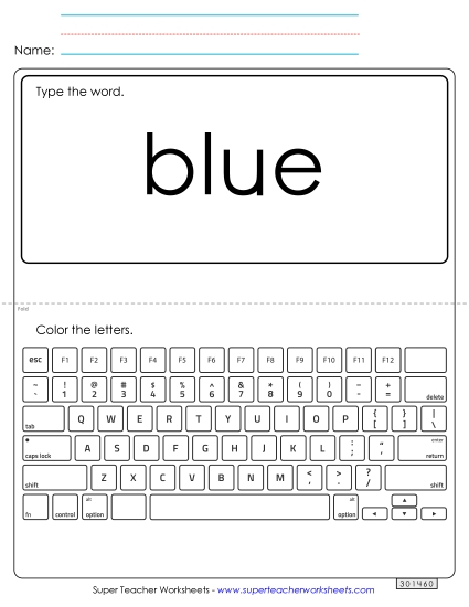 Type the Word: Blue