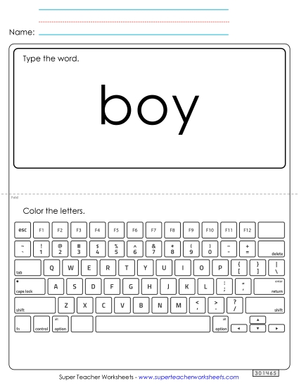 Type the Word: Boy Type the Word: Boy