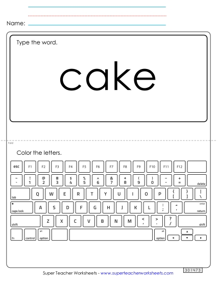 Type the Word: Cake