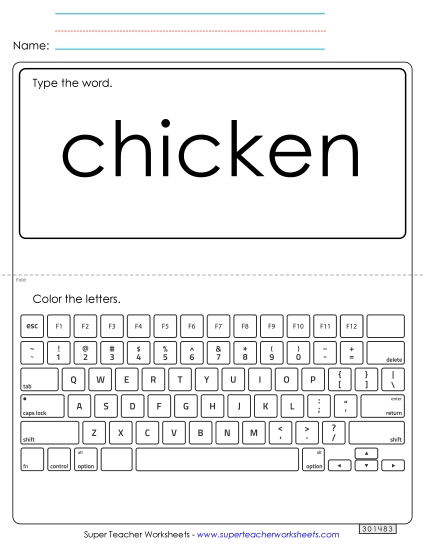 Type the Word: Chicken Type the Word: Chicken