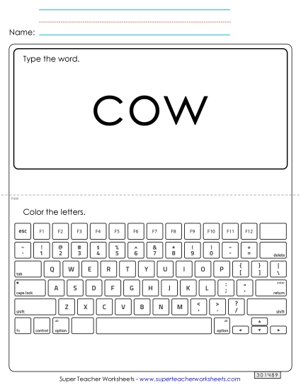 Type the Word: Cow