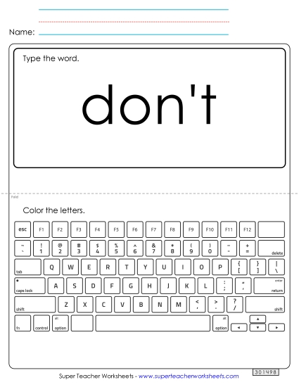 Type the Word: Don't