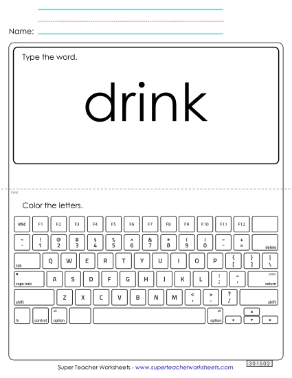 Type the Word: Drink Type the Word: Drink