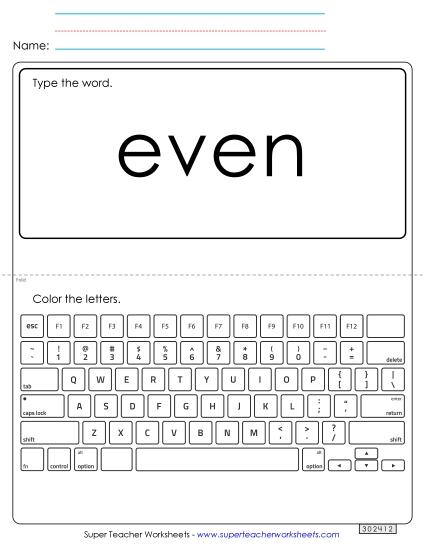 Type the Word: Even Type the Word: Even