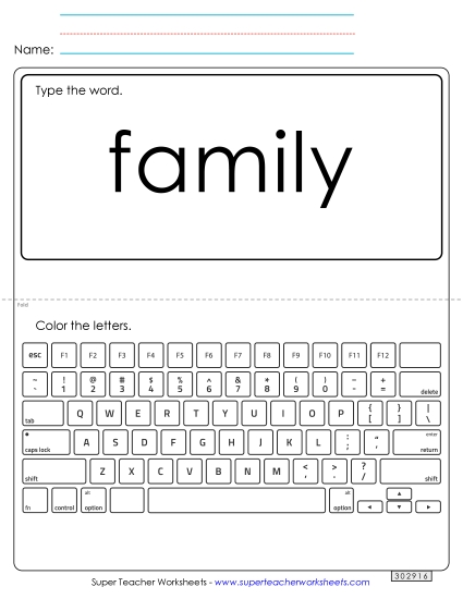 Type the Word: Family Type the Word: Family