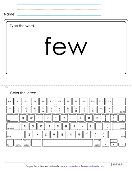 Type the Word: Few Type the Word: Few