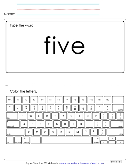 Type the Word: Five Type the Word: Five