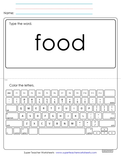 Type the Word: Food Type the Word: Food
