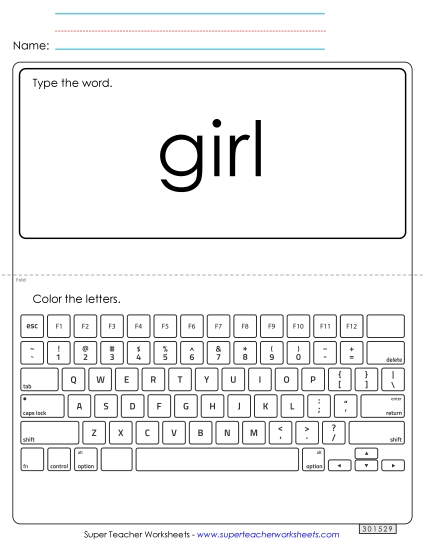 Type the Word: Girl Type the Word: Girl