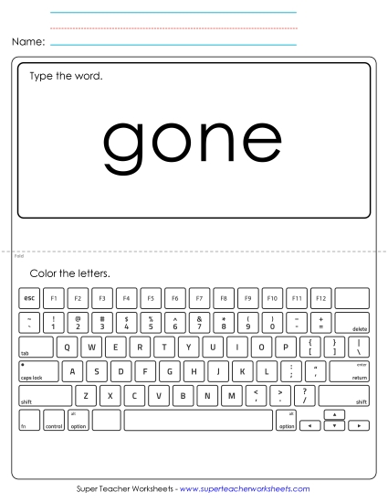 Type the Word: Gone Type the Word: Gone