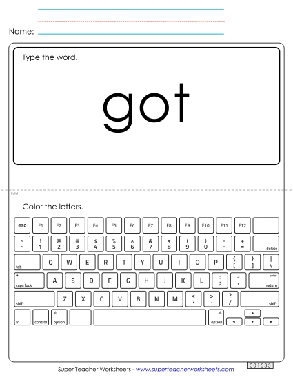Type the Word: Got Type the Word: Got