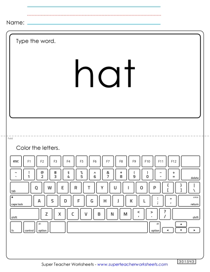 Type the Word: Hat Type the Word: Hat