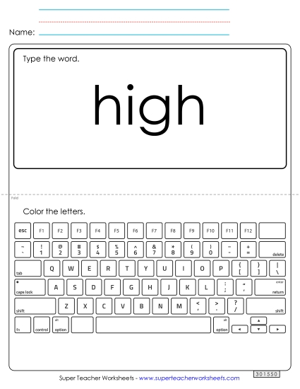 Type the Word: High Type the Word: High