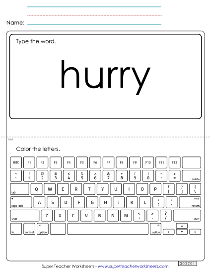 Type the Word: Hurry