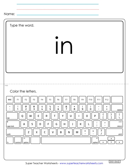 Type the Word: In Type the Word: In