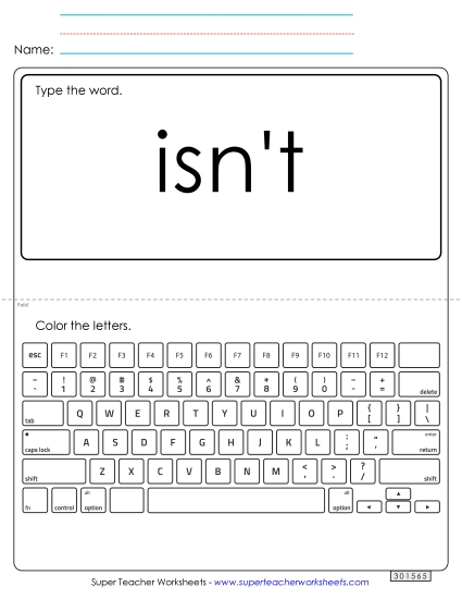 Type the Word: Isn't Type the Word: Isn't