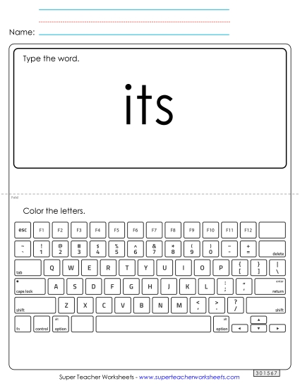 Type the Word: Its Type the Word: Its