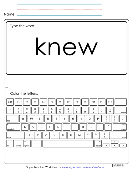Type the Word: Knew Type the Word: Knew