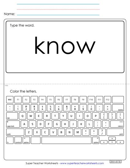 Type the Word: Know Type the Word: Know