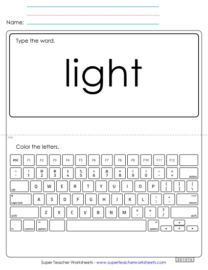 Type the Word: Light Type the Word: Light