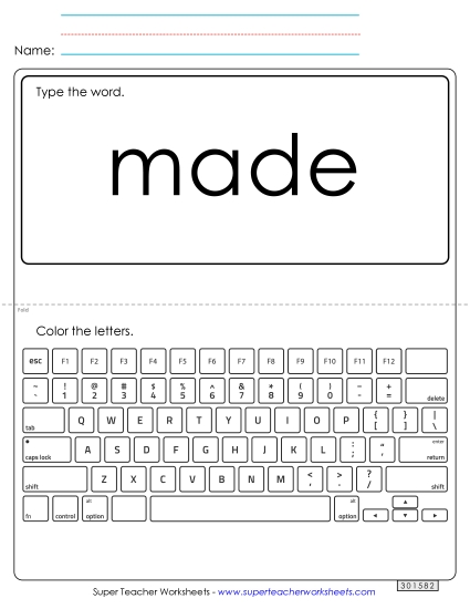 Type the Word: Made Type the Word: Made