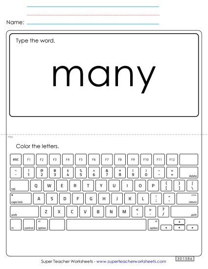 Type the Word: Many Type the Word: Many