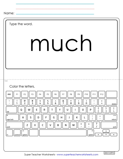 Type the Word: Much Type the Word: Much