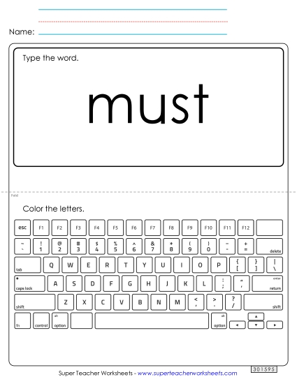 Type the Word: Must Type the Word: Must