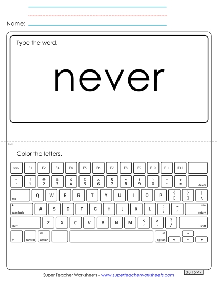 Type the Word: Never Type the Word: Never
