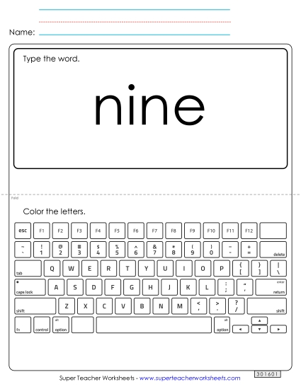 Type the Word: Nine Type the Word: Nine