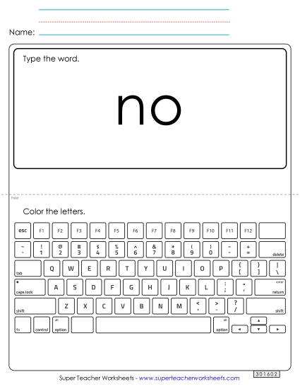 Type the Word: No