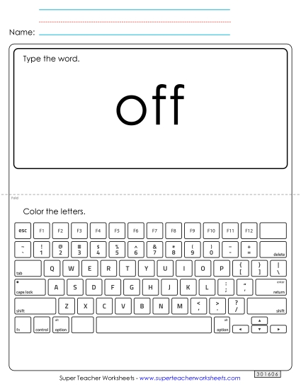 Type the Word: Off Type the Word: Off