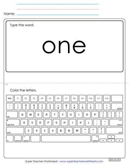 Type the Word: One Type the Word: One
