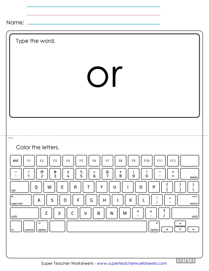 Type the Word: Or