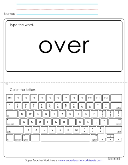 Type the Word: Over Type the Word: Over